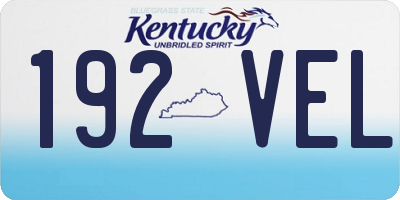 KY license plate 192VEL