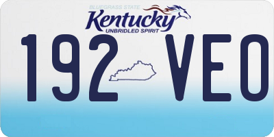 KY license plate 192VEO