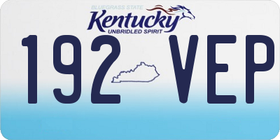 KY license plate 192VEP