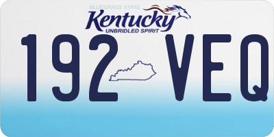 KY license plate 192VEQ