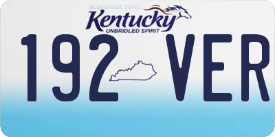KY license plate 192VER