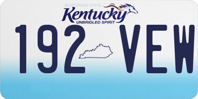 KY license plate 192VEW