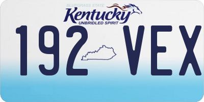 KY license plate 192VEX