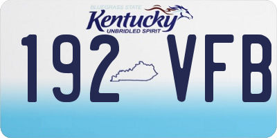KY license plate 192VFB
