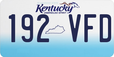 KY license plate 192VFD