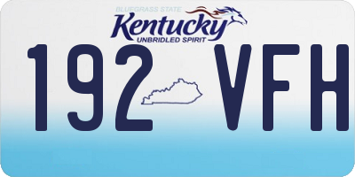 KY license plate 192VFH