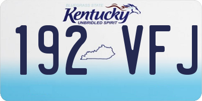 KY license plate 192VFJ