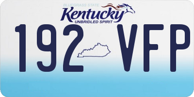 KY license plate 192VFP