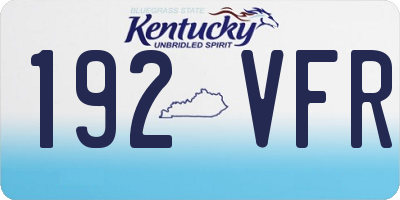 KY license plate 192VFR
