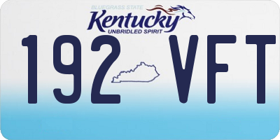 KY license plate 192VFT