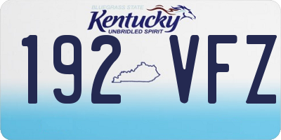 KY license plate 192VFZ