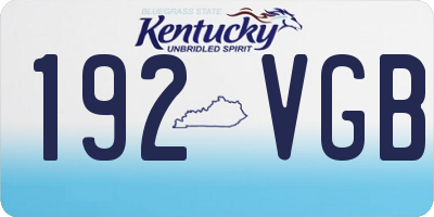 KY license plate 192VGB