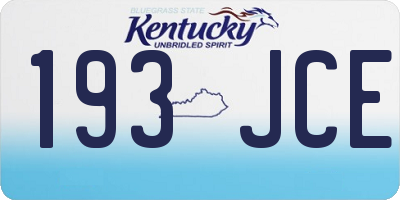 KY license plate 193JCE