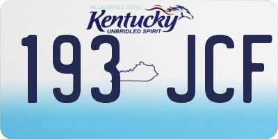 KY license plate 193JCF