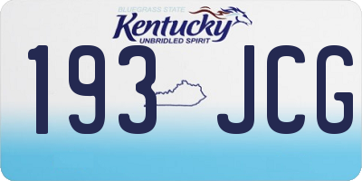 KY license plate 193JCG