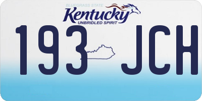 KY license plate 193JCH