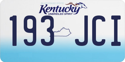 KY license plate 193JCI