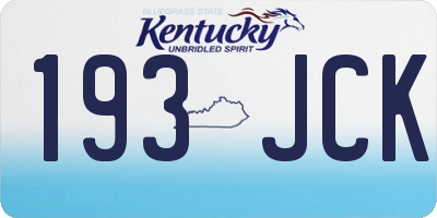 KY license plate 193JCK