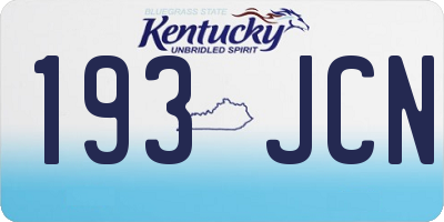 KY license plate 193JCN