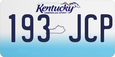 KY license plate 193JCP