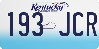 KY license plate 193JCR