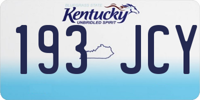 KY license plate 193JCY