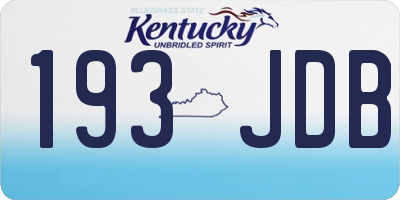 KY license plate 193JDB