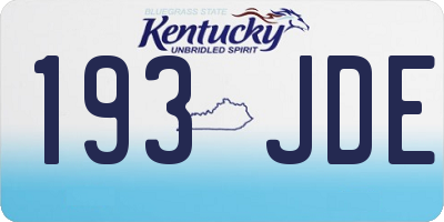 KY license plate 193JDE