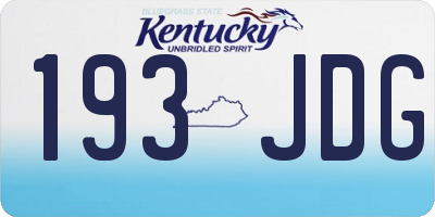 KY license plate 193JDG