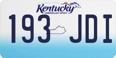 KY license plate 193JDI