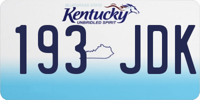 KY license plate 193JDK