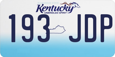 KY license plate 193JDP