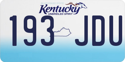KY license plate 193JDU