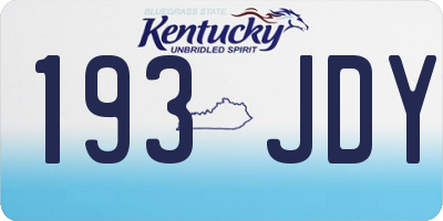 KY license plate 193JDY