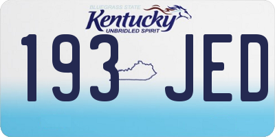 KY license plate 193JED