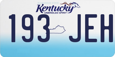 KY license plate 193JEH