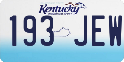 KY license plate 193JEW