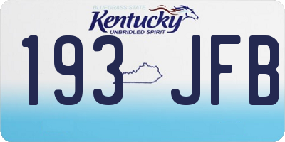 KY license plate 193JFB