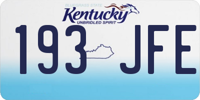 KY license plate 193JFE