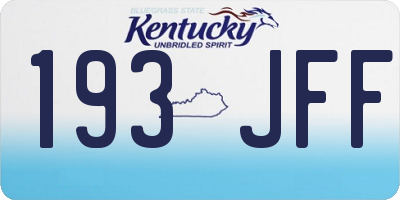 KY license plate 193JFF