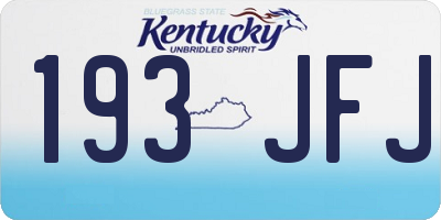 KY license plate 193JFJ