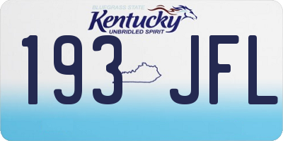 KY license plate 193JFL