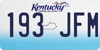 KY license plate 193JFM