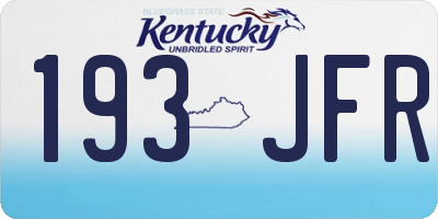 KY license plate 193JFR