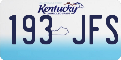 KY license plate 193JFS