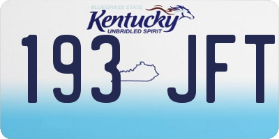 KY license plate 193JFT