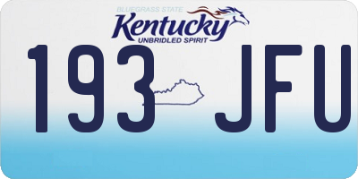 KY license plate 193JFU