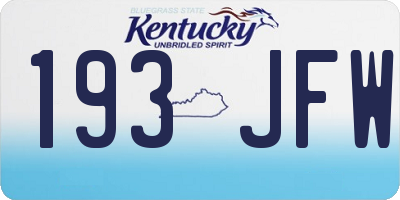 KY license plate 193JFW