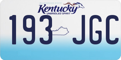 KY license plate 193JGC