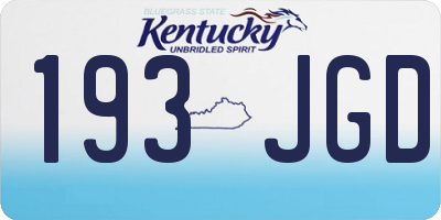KY license plate 193JGD